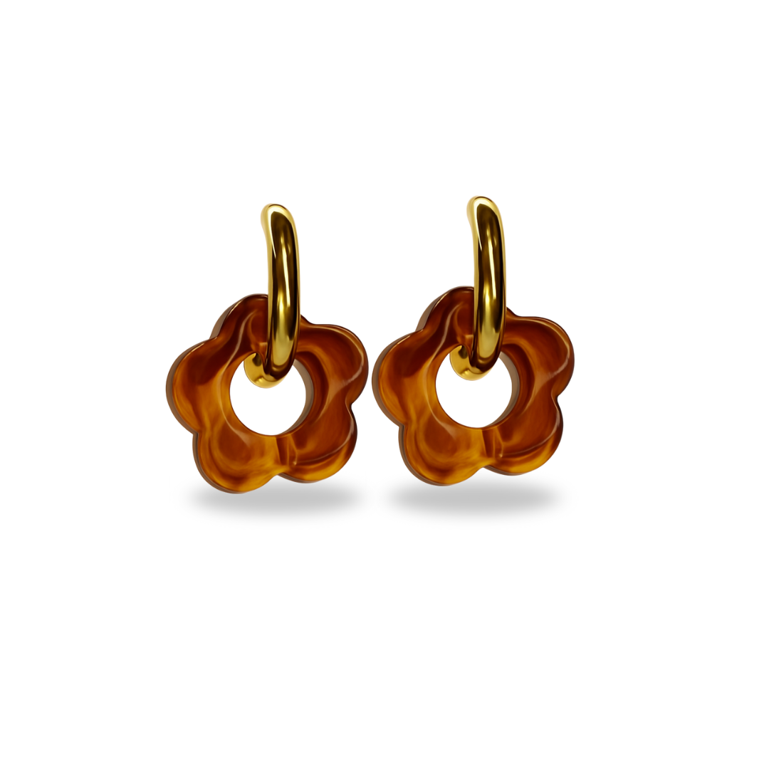 Boucles d’Oreilles Bloomy • Ambre