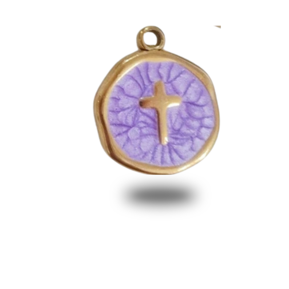 Charm Croix Lilas