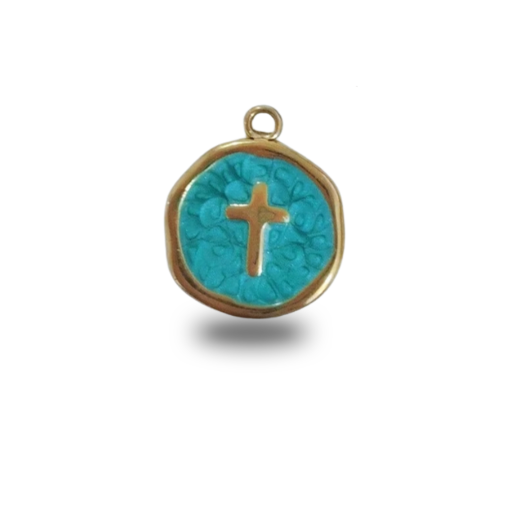 Charm Croix Turquoise
