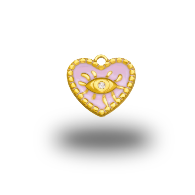 Charm Cœur Œil Protecteur rose