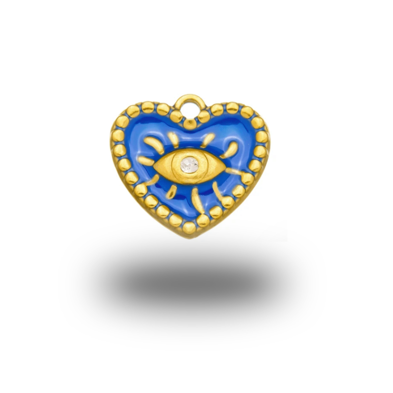 Charm Cœur Œil Protecteur bleu